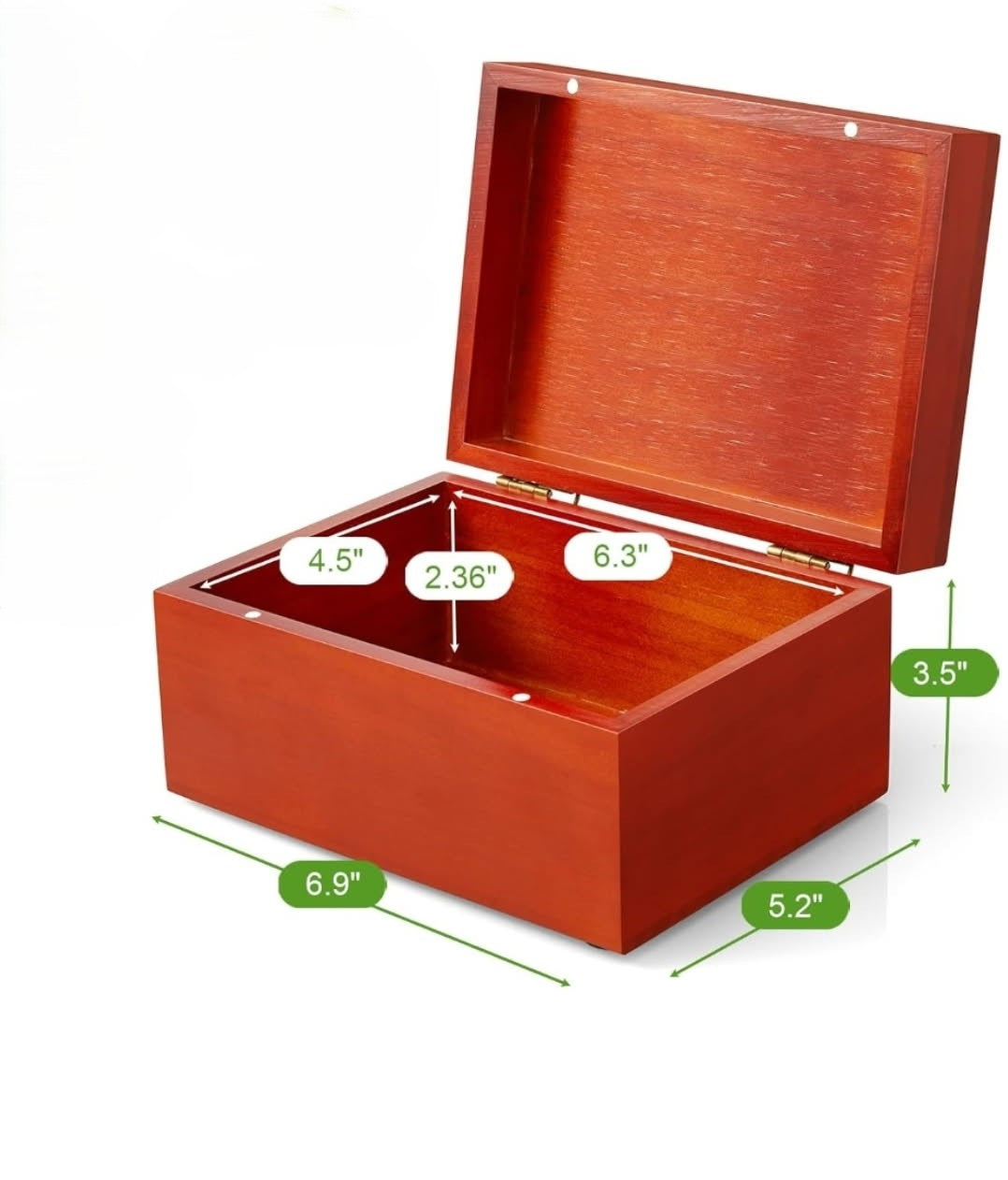 Trinket Box Small - Red / Brown Wood